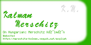 kalman merschitz business card